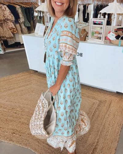 Kiara | Printed V-Neck Dress