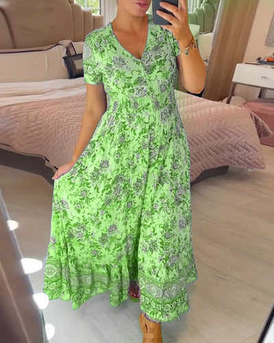 Saylor | V-Neck Dress with Floral Pattern