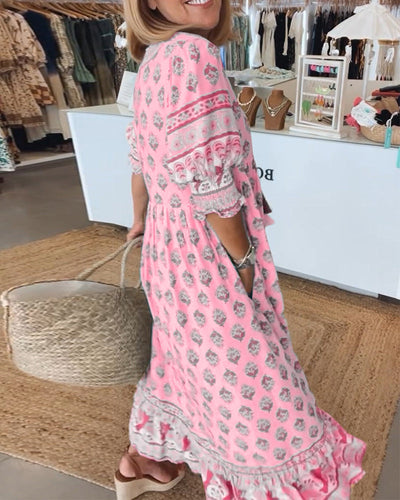 Kiara | Printed V-Neck Dress
