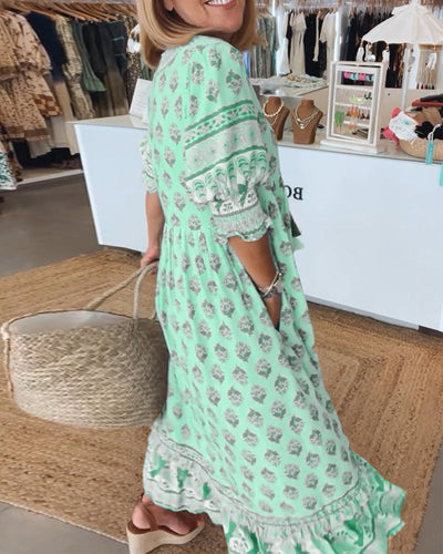 Kiara | Printed V-Neck Dress