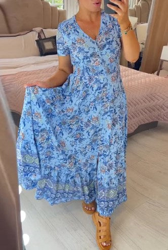 Saylor | V-Neck Dress with Floral Pattern