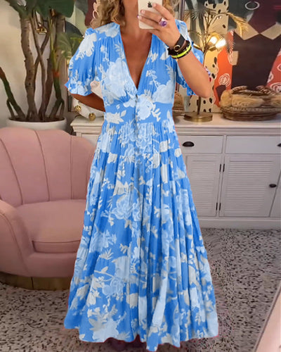 Kamila | Floral Print V-neck Dress