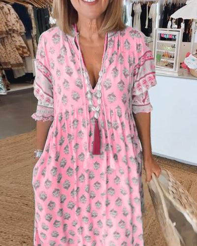 Kiara | Printed V-Neck Dress