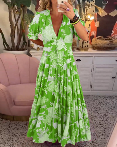 Kamila | Floral Print V-neck Dress