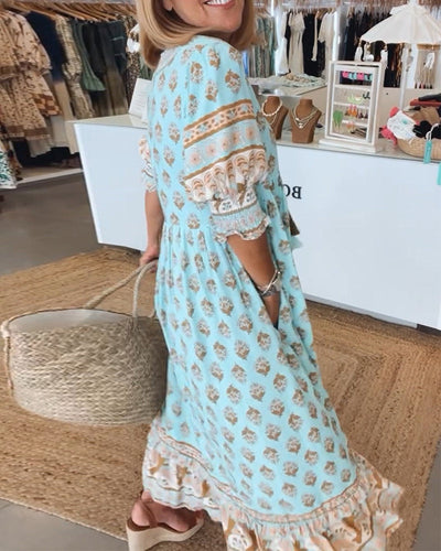 Kiara | Printed V-Neck Dress