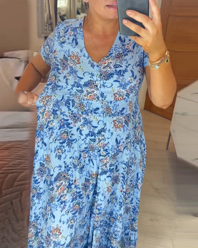Saylor | V-Neck Dress with Floral Pattern