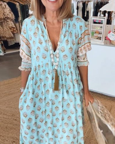 Kiara | Printed V-Neck Dress