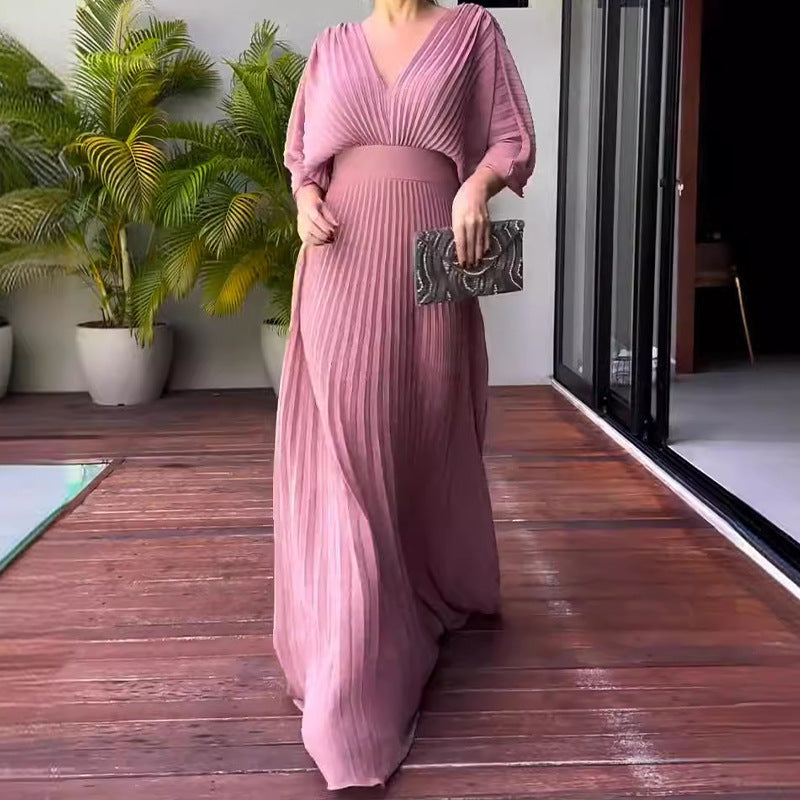 Solenne | Pleated Maxi Dress