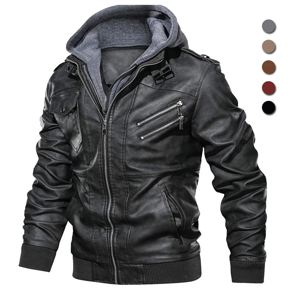 Asher | Hooded Leather Jacket