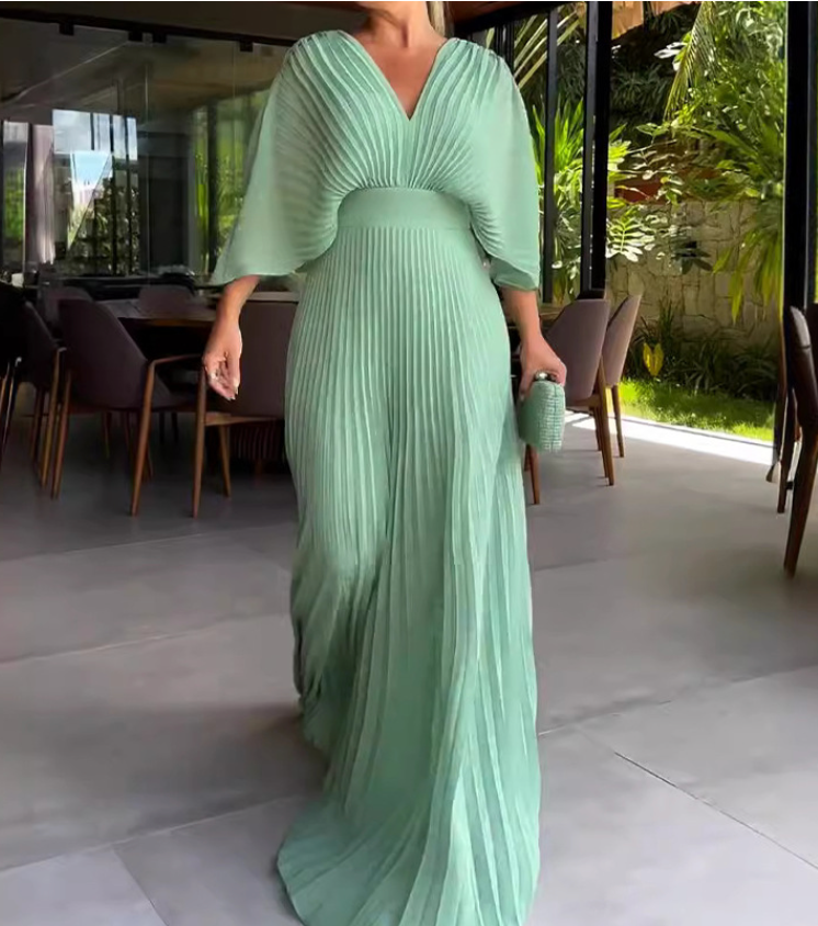 Solenne | Pleated Maxi Dress