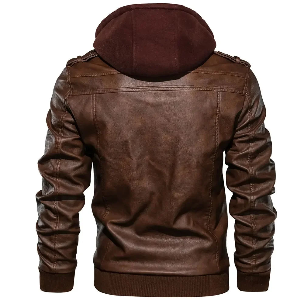 Asher | Hooded Leather Jacket