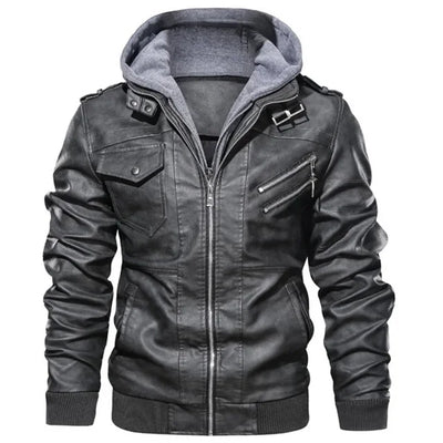 Asher | Hooded Leather Jacket