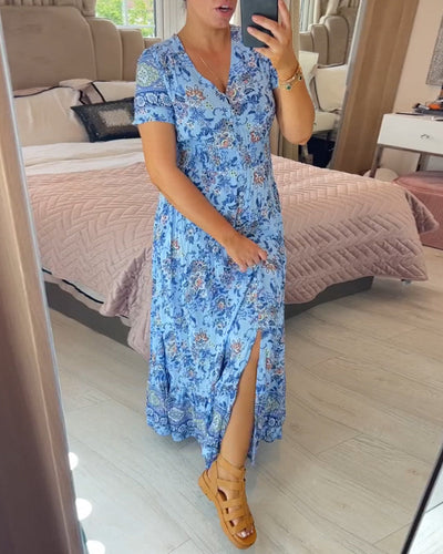 Saylor | V-Neck Dress with Floral Pattern