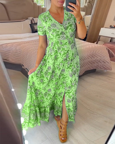 Saylor | V-Neck Dress with Floral Pattern
