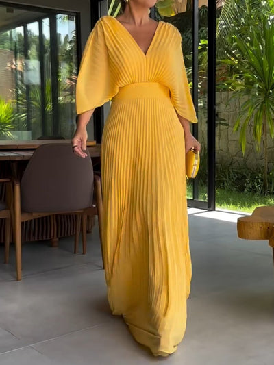 Solenne | Pleated Maxi Dress