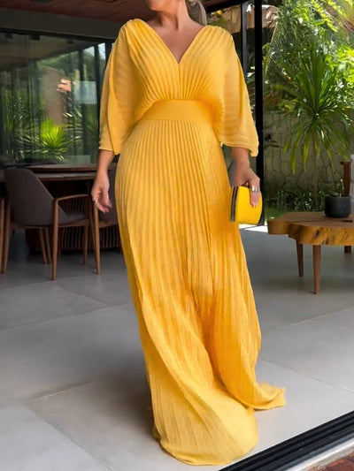 Solenne | Pleated Maxi Dress