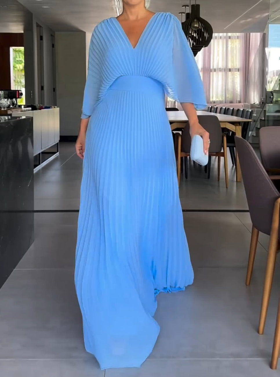 Solenne | Pleated Maxi Dress